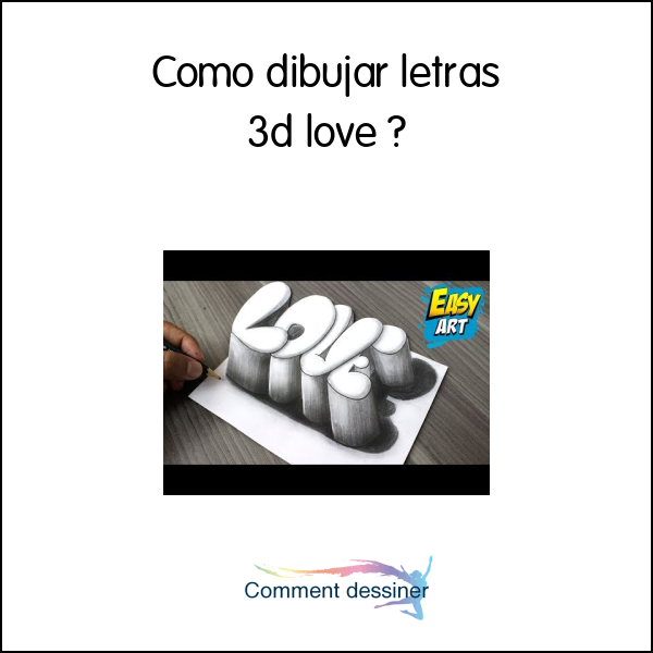 Como dibujar letras 3d love